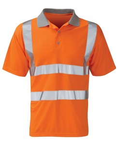 Polo de sécurité réfléchissant haute visibilité personnalisé Construction Chemises de travail haute visibilité avec poche T-shirts à manches courtes pour hommes - Product Image 6