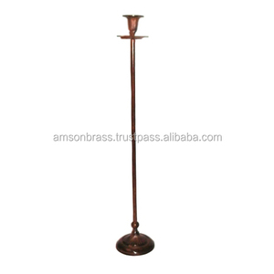 Copper Pillar Taper <b>Candlestick</b> <b>Holder</b> Luxury Metal Candle <b>Holder</b> n Modern Candle <b>Holder</b> Eid Mubarak Gold Pillar Candle Stand - Product Image 1