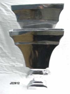 Vase à fleurs en aluminium moulé rectangulaire de haute qualité avec miroir polonais Vase de table moderne Vase à fleurs décoratif en gros - Product Image 5