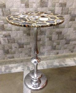 TABLE en AGATE de luxe en métal, TABLE basse, en osier, de jardin - Product Image 5