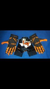 Gants de récepteur de football américain pour jeunes sur mesure uniformes de sublimation poignées en cuir légères et respirantes personnalisables - Product Image 5