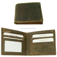 Vente en gros Portefeuille mince en cuir de vachette RFID pour hommes Portefeuille en cuir européen à deux volets en cuir véritable pour hommes fabriqué en Inde Commande en gros