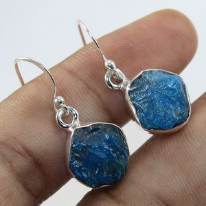 อินเทรนด์ขายส่งธรรมชาติดิบหิน Apatite 925เงินสเตอร์ลิงห้อย/ลดลงต่างหูแฟชั่นแฮนด์เมดเครื่องประดับที่กำหนดเองผู้หญิง - Product Image 2