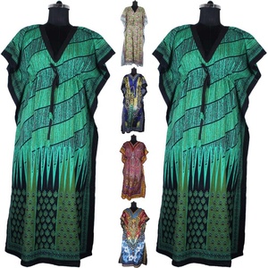 Women's Multi-Color Silk Printed Stylish Long <b>Kaftan</b> - Product Image 2