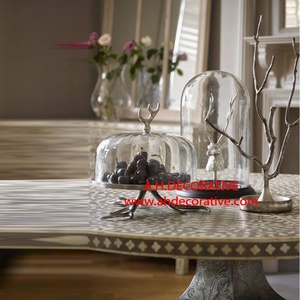 จานอลูมิเนียมทรงกลมสำหรับบ้านและร้านอาหารสุดหรูแท่นวางเค้กสาขาฐานแก้ว - Product Image 2