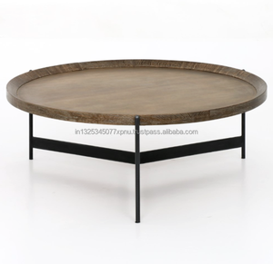 Table basse industrielle en bois, style industriel - Product Image 1