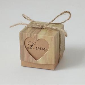 Boîte à bonbons en papier Kraft, sac cadeau romantique avec ficelle en jute en toile de jute, fournitures cadeaux de <span class=keywords><strong>mariage</strong></span>, - Product Image 3