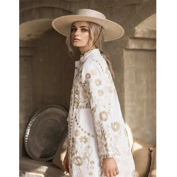 Meest Aantrekkelijke Knielengte Boho Chic Banjara Jas Vintage Traditionele Suzani Bohemien Look Hand Borduren Vrouwen Kimono Jas