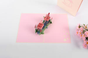 Artesanía 3D intrincado corte láser Kirigami tarjeta vietnamita flamencos Pop-up tarjeta de regalo impresión Offset recuerdo - Product Image 5