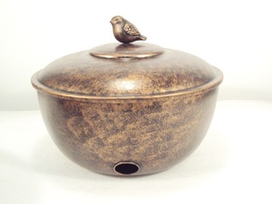 กระถางต้นไม้ทรงกลมทำจากทองแดงพร้อมฝาปิดสำหรับใช้ในสวน - Product Image 3