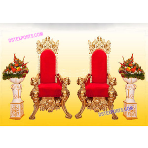 Ensemble de chaises Maharani et roi Lion, 3,5 pièces, chaises capri Mala, mariage indien, roi Lion - Product Image 1