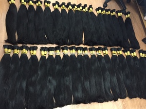 Extensiones de Cabello Humano Brasileño Virgen, Doble Trama, Color Negro Natural, Cabello a Granel con Cutícula Alineada - Product Image 2