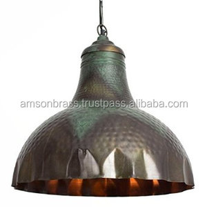 Outside Brown & Inside Golden Finishes Hammered Pendant <b>Light</b> - Product Image 3