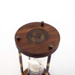 นาฬิกาทรายโลหะทองเหลืองแบบทะเลโบราณนาฬิกาทราย45วินาทีถึง6นาทีนาฬิกาทรายไม้จับเวลาสะสมโลหะผสม - Product Image 3