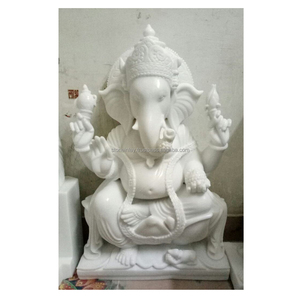 Elegant Marble God Ganesha Sculpture - Product Image 1