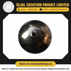 หมวกลูกปัดเงินสเตอร์ลิง925แบบโบราณเครื่องประดับแบบสำเร็จความเงางามความยาว8มม. 10มม. สร้อยคอโซ่ส่วนประกอบเครื่องประดับ - Product Image 2