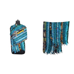 Foulards Sari en soie Vintage, étoles, châles indien Sari patchs écharpe réversible coloré rayé écharpe Vintage soie panneau Sari - Product Image 1