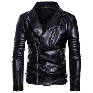 Blouson de motard en cuir homme, de haute qualité, slim fit, personnalisé peau de mouton, à la mode - Product Image 1
