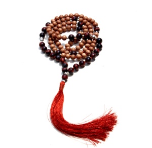 สร้อยคอ108ไม้จันทน์ตาเสือสีแดงสร้อยคอมาลาแบบมีพู่ทำจากผ้าไหมเหมาะสำหรับเป็นของขวัญในงานเลี้ยง - Product Image 4