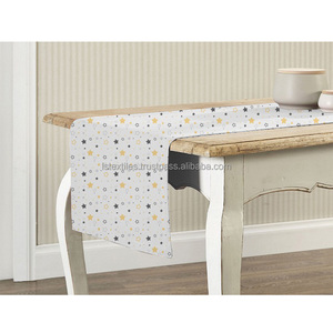 Cubierta de mesa de algodón de ajuste personalizado indio y camino rectangular Ajuste personalizado de alta calidad para mesas Caminos de mesa rectangulares - Product Image 1