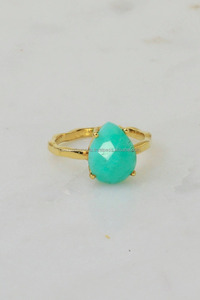 Delicate <b>Dainty</b> Chrysoprase Gemstone Band <b>Ring</b> Hammered Sterling Silver Prong Setting for Wedding or Gift - Product Image 4