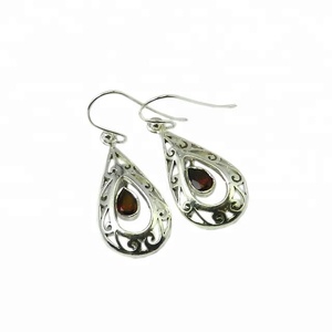 Hot Sale Long Red <b>Garnet</b> 925 Sterling Silver <b>Earrings</b> for Women Fashion Jewelry Pear Shape Studs <b>Earring</b> Fancy Jewelry for Gift - Product Image 1