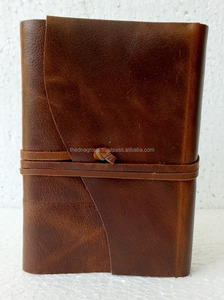 Wholesale Handmade genuine flap strap closure soft leather <b>notebook</b> - Product Image 2