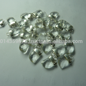 Estilo Vintage colmillo Spike colgante rodio oro bisel ajuste plata esterlina cuerno en forma de diente encanto piedra preciosa inspirada naturaleza - Product Image 1