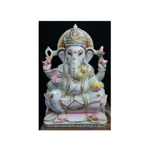 Unique White Marble Lord Ganesha Murti