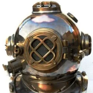 Réplica de casco DE BUCEO ANTIGUO de cobre náutico para decoración del hogar/Decoración de oficina, etc. (altura total 10 ") completamente hecho a mano. - Product Image 1