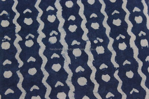 Tela de algodón con estampado de Dabu, 5 yardas, Natural, Indigo, azul, Shibori - Product Image 2