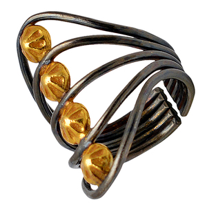 Super bague de designer Bague en argent sterling 925 avec bijoux plaqués or et rhodium noir pour cadeau d'anniversaire de mariage pour femme. - Product Image 4