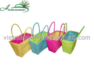 กระเป๋าโท้ทจากหญ้าทะเลธรรมชาติสำหรับผู้หญิงลายสีสันสดใสออกแบบโลโก้ได้ตามต้องการ - Product Image 1