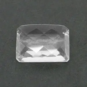Crystal quartz 18x13mm octagon checkerboard cut 12.20 ct loose gemstone for jewelry