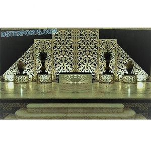 ฉากหลังงานแต่งงานแบบใหม่ ผนังไฟเบอร์สำหรับงานแต่งงานมุสลิม โครงตกแต่งเวทีงานแต่งงานสวยงาม แผงฉากงานเลี้ยงฉลองงานแต่งงานสุดอลังการ ของตกแต่งงานอีเว้นท์ในสหราชอาณาจักร - Product Image 1