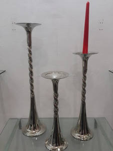 เชิงเทียนแก้วอลูมิเนียมทรงสูงสำหรับงานแต่งงาน - Product Image 1