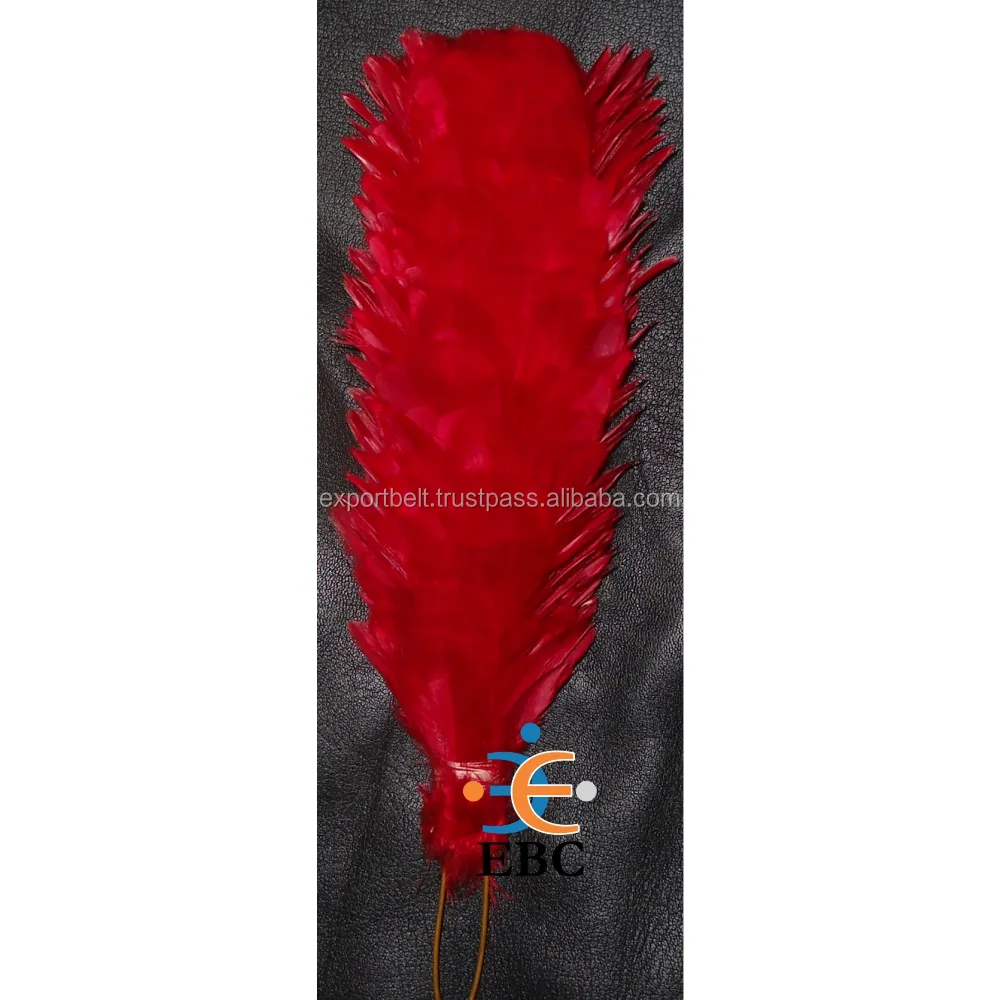 OEM Scarlet Red Feather Plume Hackles para Caps Chapéus e Boinas em Cores Personalizadas e Tamanhos Glengarry Cap Plume Feather Hackle