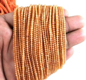 En gros Naturel Pêche Pierre De Lune Gemme À Facettes Micro Rondelle Perles De Bonne Qualité pour La Fabrication De Bijoux Collier De Pierre - Product Image 3