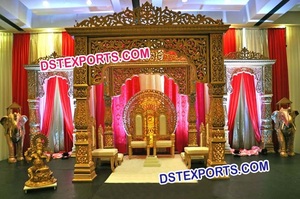 Pot de mariage indien traditionnel moderne pilier Mandap Set pour mariage hindou Mandaps de style contemporain - Product Image 3