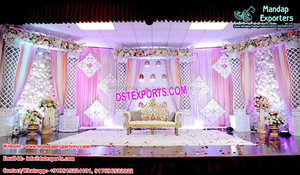 Decoración de escenario de boda de estilo árabe, conjunto de decoración de escenario de boda asiática elegante, decoraciones de escenario de boda en inglés real - Product Image 6