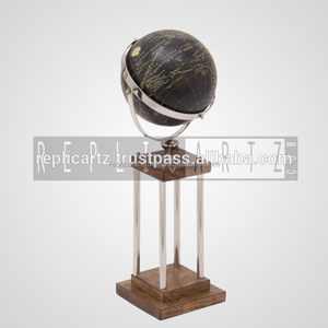 Globo terráqueo de madera de aluminio y plástico decorativo para uso educativo, para niños, adultos, escuela, oficina en casa - Product Image 2
