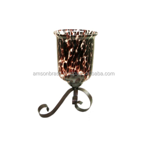 เชิงเทียนลายพายุเฮอริเคนทำมือโมเสกพร้อมกระจกสำหรับตกแต่ง - Product Image 5