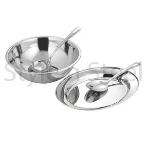 Dining Table Centerpiece Decorative Fruit Bowl at Wholesale prices Oval Rice & Bean Set Stainless Steel