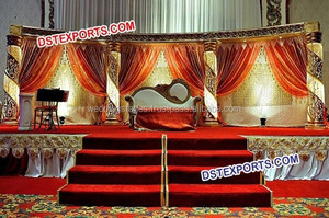 Bollwood-Conjunto de escenario de boda de oro, decoración de escenario de boda india, recepción de escenario - Product Image 2