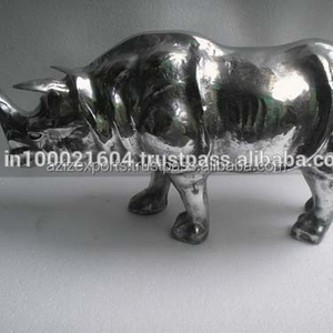 Sculpture de rhinocéros en aluminium de grande taille de haute qualité, statue décorative de rhinocéros, figurine pour la décoration de la maison - Product Image 2
