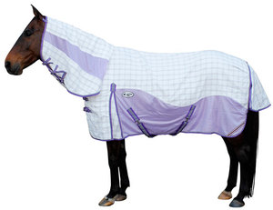 Couverture hybride pour cheval avec protection respirante et imperméable pour le cou, couverture de sortie et de stalle, protection toutes saisons - Product Image 6