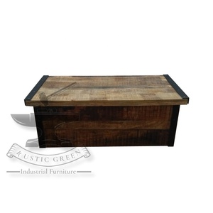 โต๊ะกาแฟทำจากเหล็กและไม้เนื้อแข็งเฟอร์นิเจอร์ห้องนั่งเล่นทนทานสำหรับใช้ในบ้าน - Product Image 3