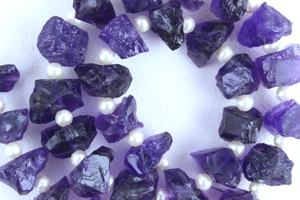 ชุดลูกปัดหินหยาบพลอยอเมทิสต์สีฟ้าธรรมชาติที่น่าอัศจรรย์เครื่องประดับทำจากหินที่ไม่ผ่านการบำบัดขายส่ง - Product Image 6