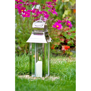 Modern Elegant Metal <b>Glass</b> Silver Finished Customized Size Clear <b>Glass</b> <b>Lantern</b> Handmade Tabletop Decoration for Home & Wedding - Product Image 1
