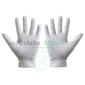 ถุงมือผ้าฝ้ายสีขาว Masonic Junior Warden สำหรับใช้ในชีวิตประจำวันและพิธีการสำหรับฉากกลางแจ้งในฤดูหนาว - Product Image 5